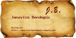 Janovics Bendegúz névjegykártya